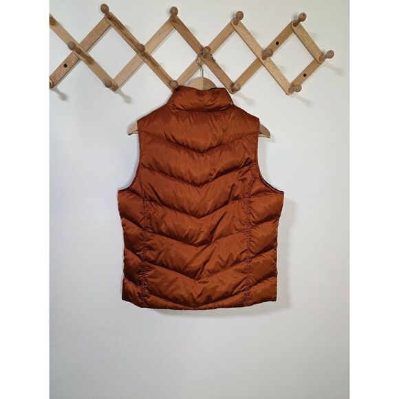 Eddie Bauer Copper Goose Down Chevron Quilted Zip Up Vest - Size L - Picture 4 of 8
